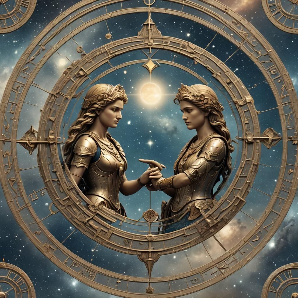 Detailed Matte Painting of Gemini Sign