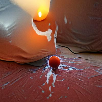 Wax Dripping on Exercise Ball: 3D Rendered Art