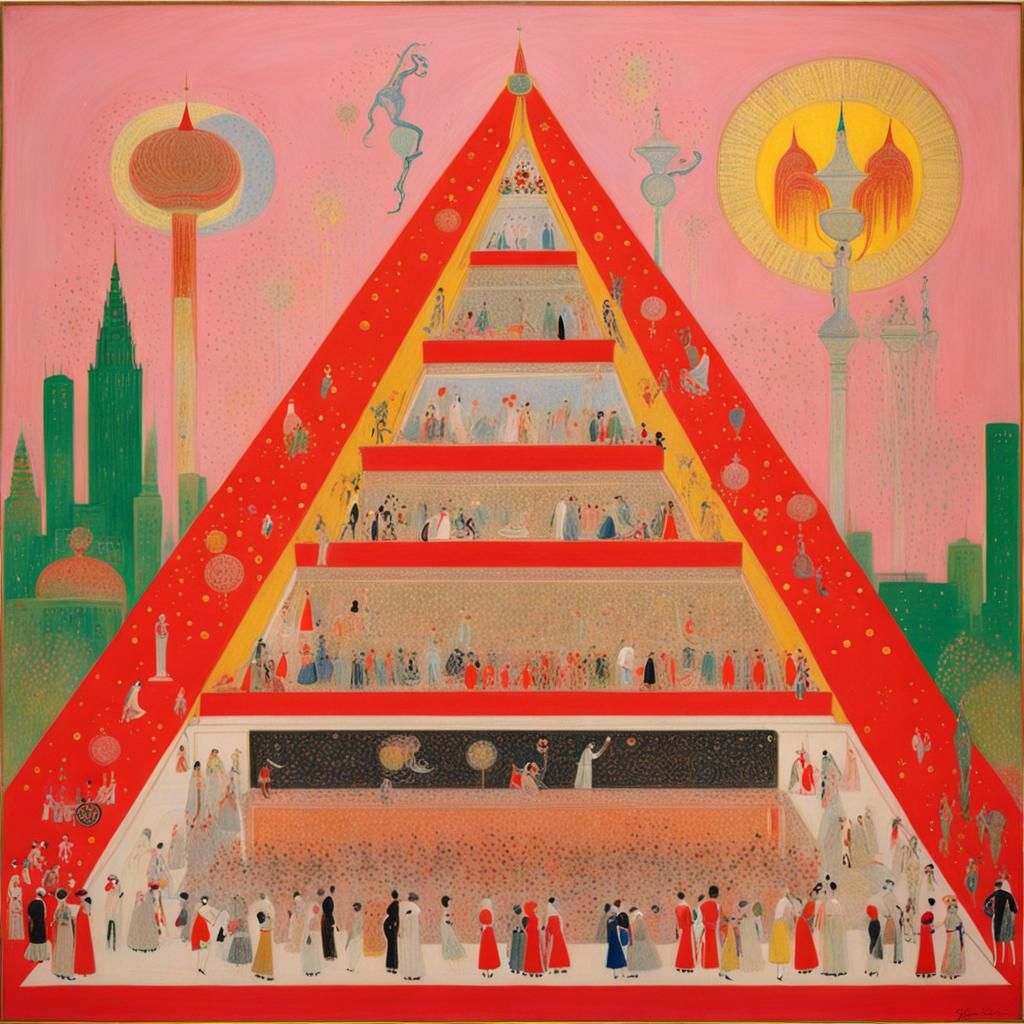 Neon Pyramid in Stettheimer Style
