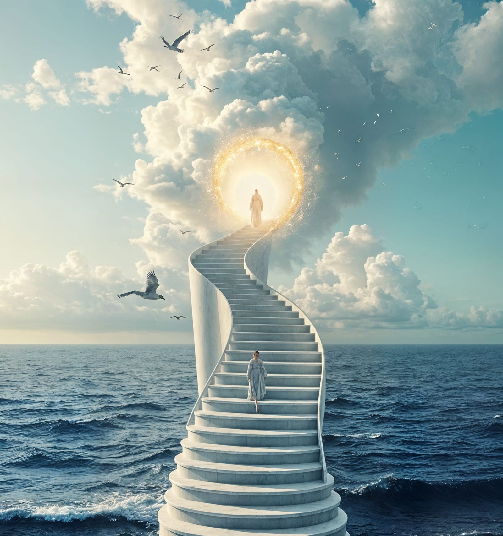 Majestic Stairway to a Luminous Portal