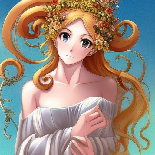 Anime Style Greek Goddess Aphrodite