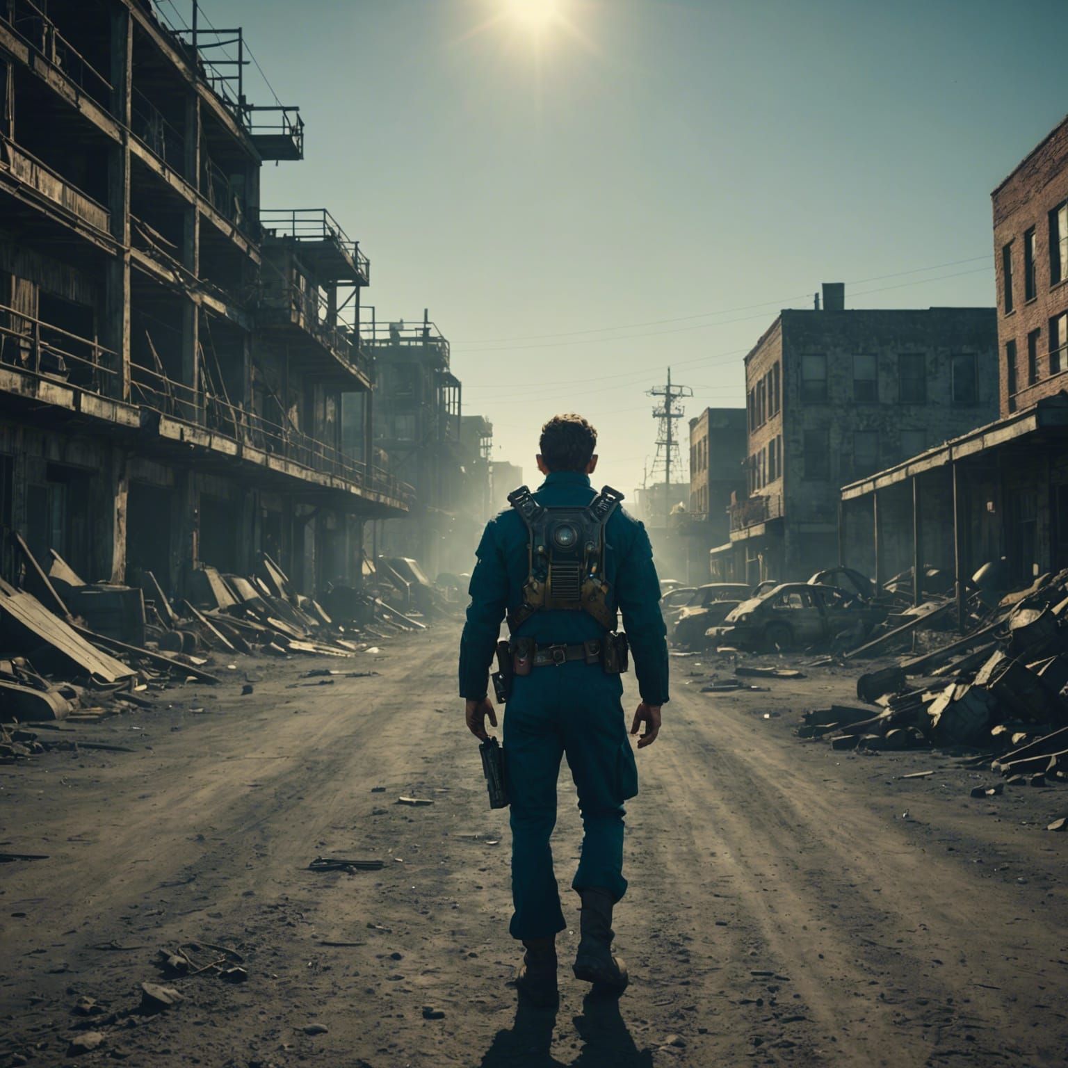 Dramatic Fallout Scene in Cinematic Style