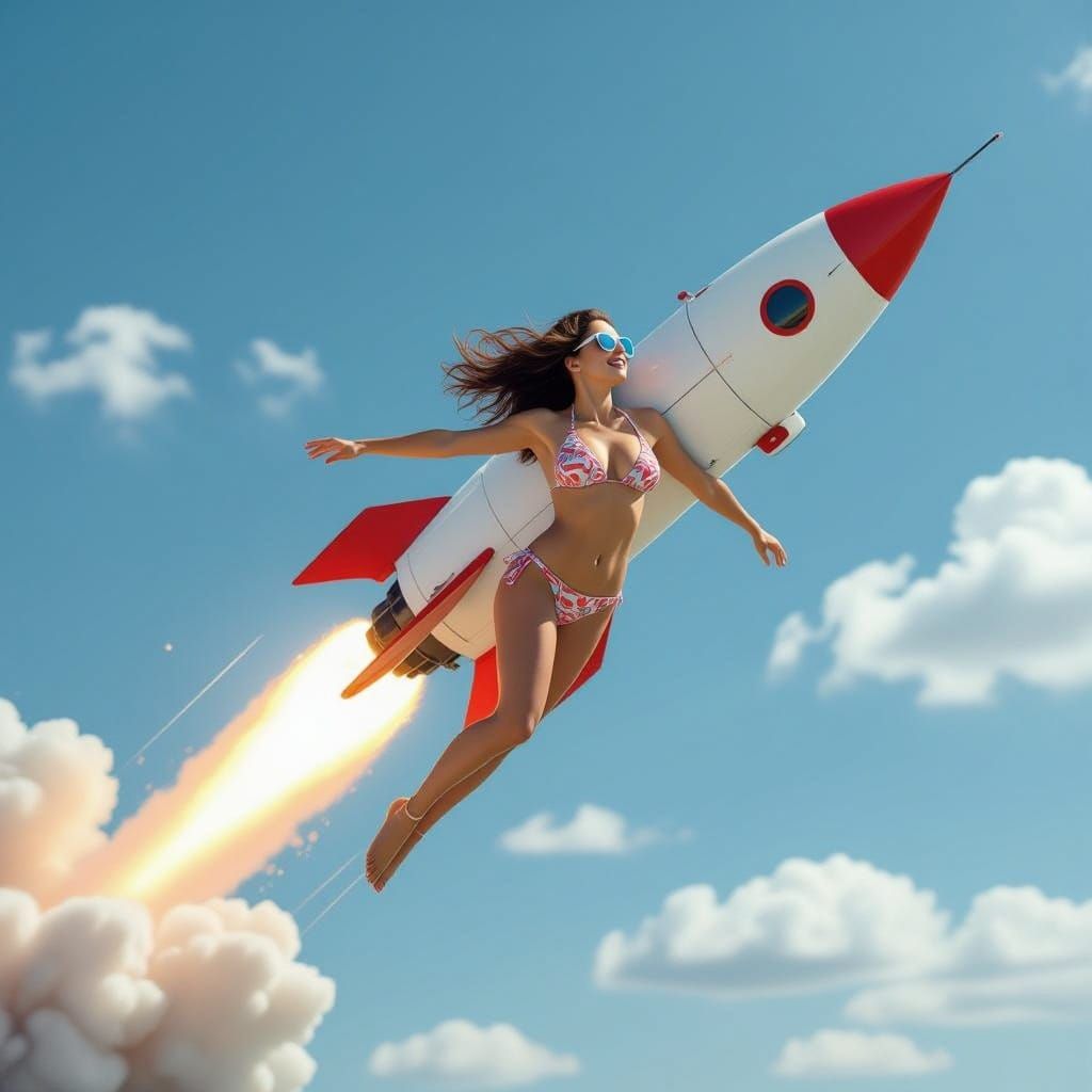 Rocket Soars Through the Air in a Bikini