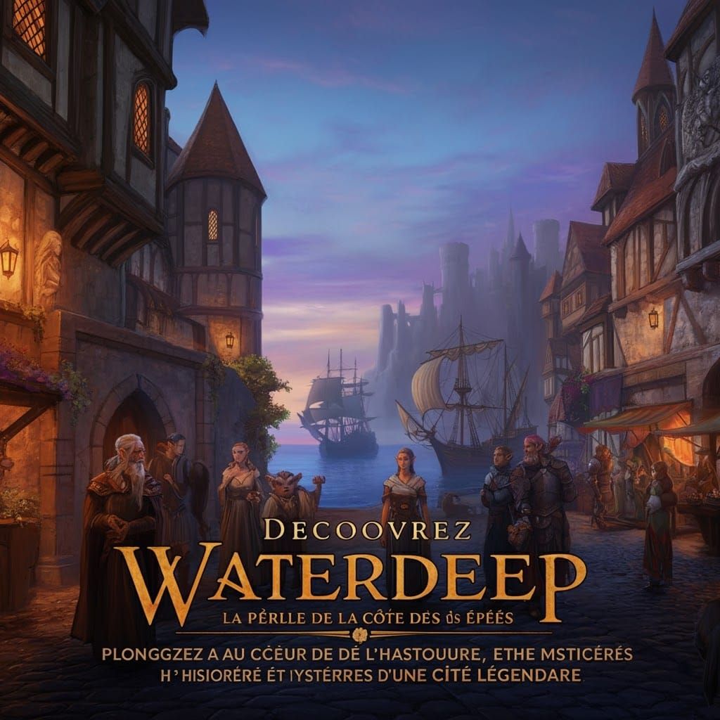 Waterdeep Cityscape in Art Nouveau Style