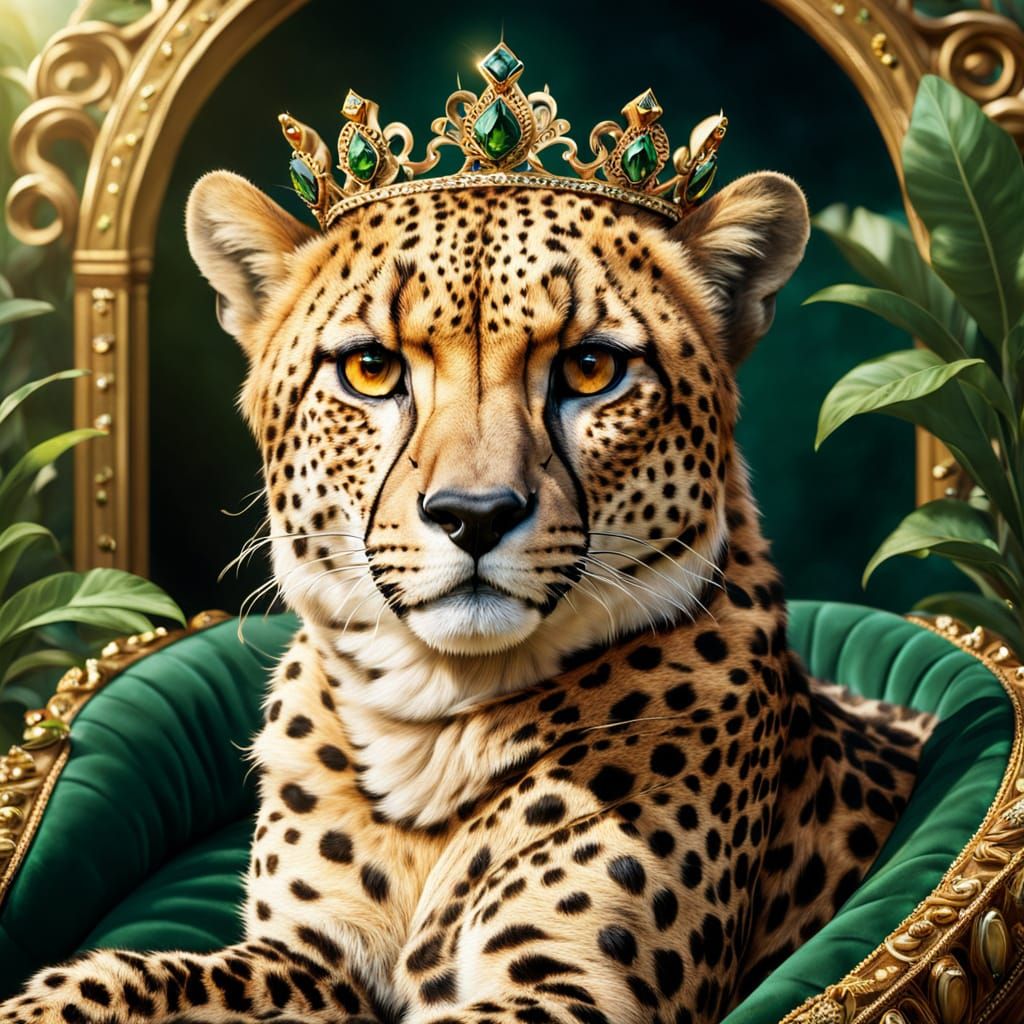Regal Cheetah in Baroque Style Portrait