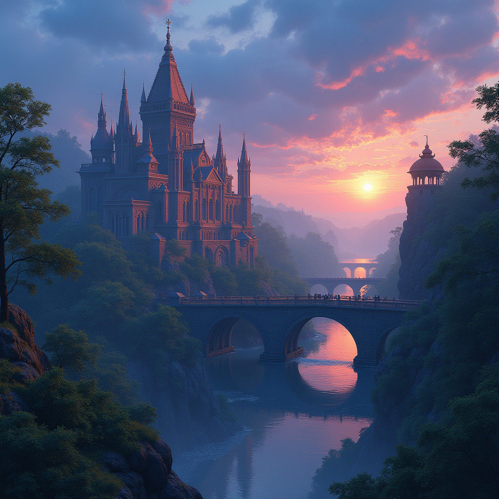 Mystical Mykolaiv Cityscape at Dusk in 8k