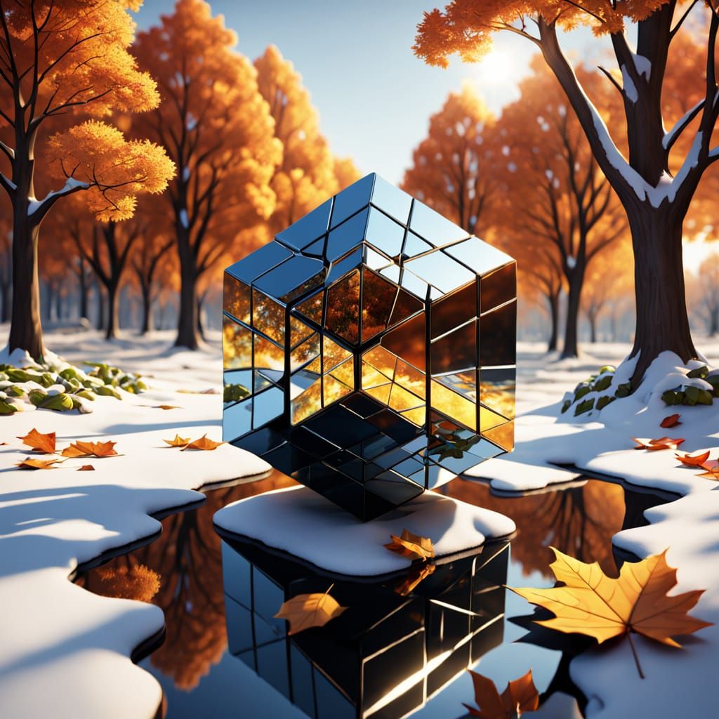 Vibrant Seasonal Reflections in 3D Concept Art