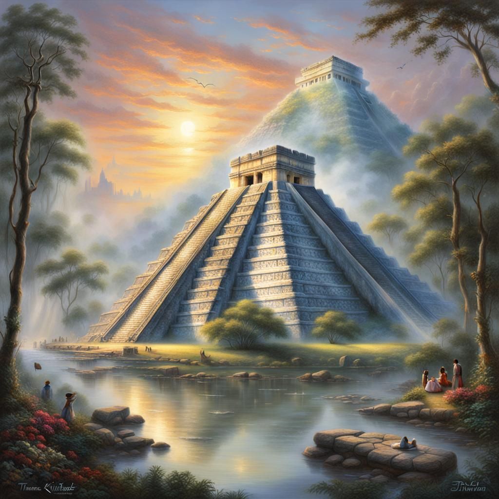 Ethereal Chichén Itzá in Fantasy Luminist Style