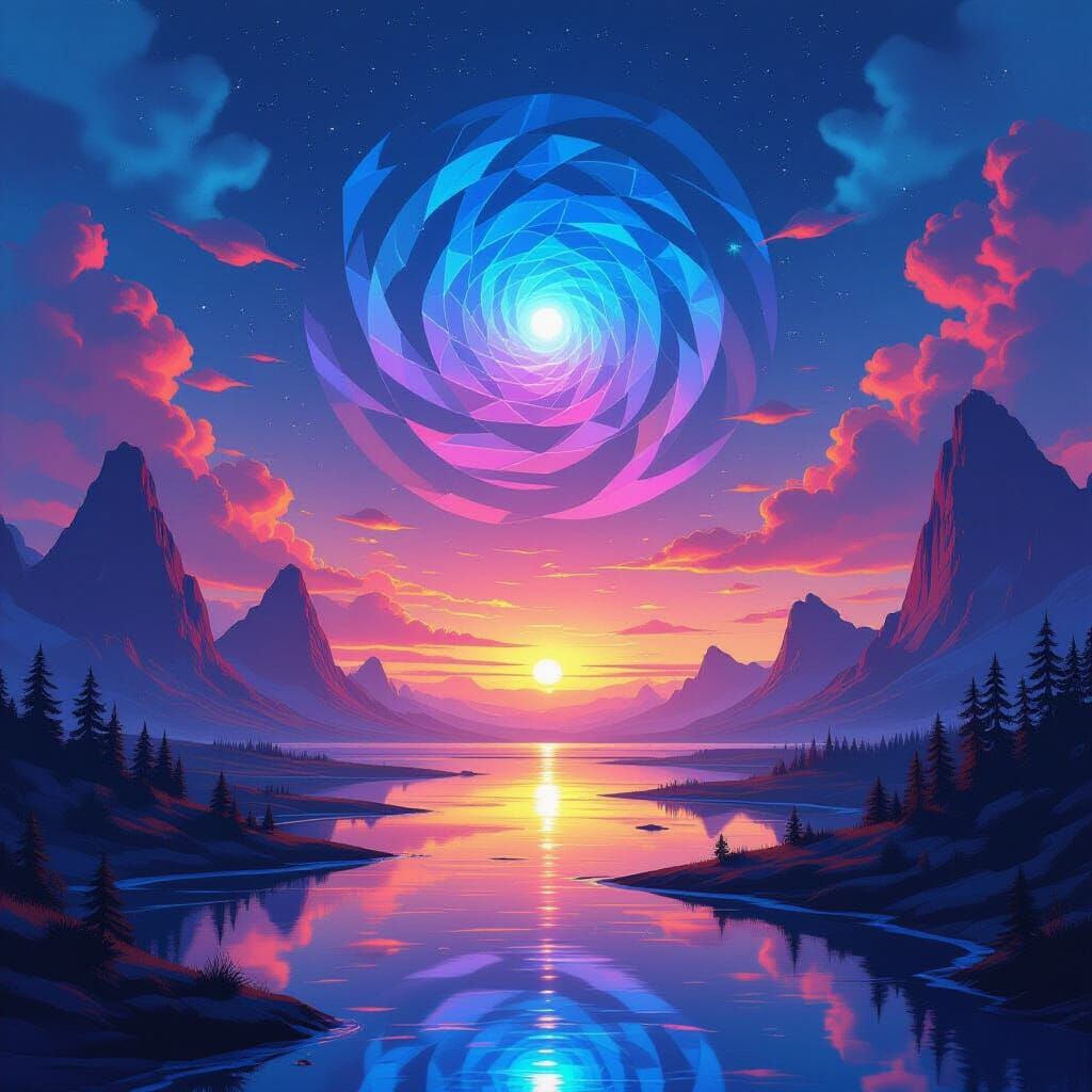 Surreal Dreamscapes with Hypnotic Patterns in Sci-Fi Fantasy