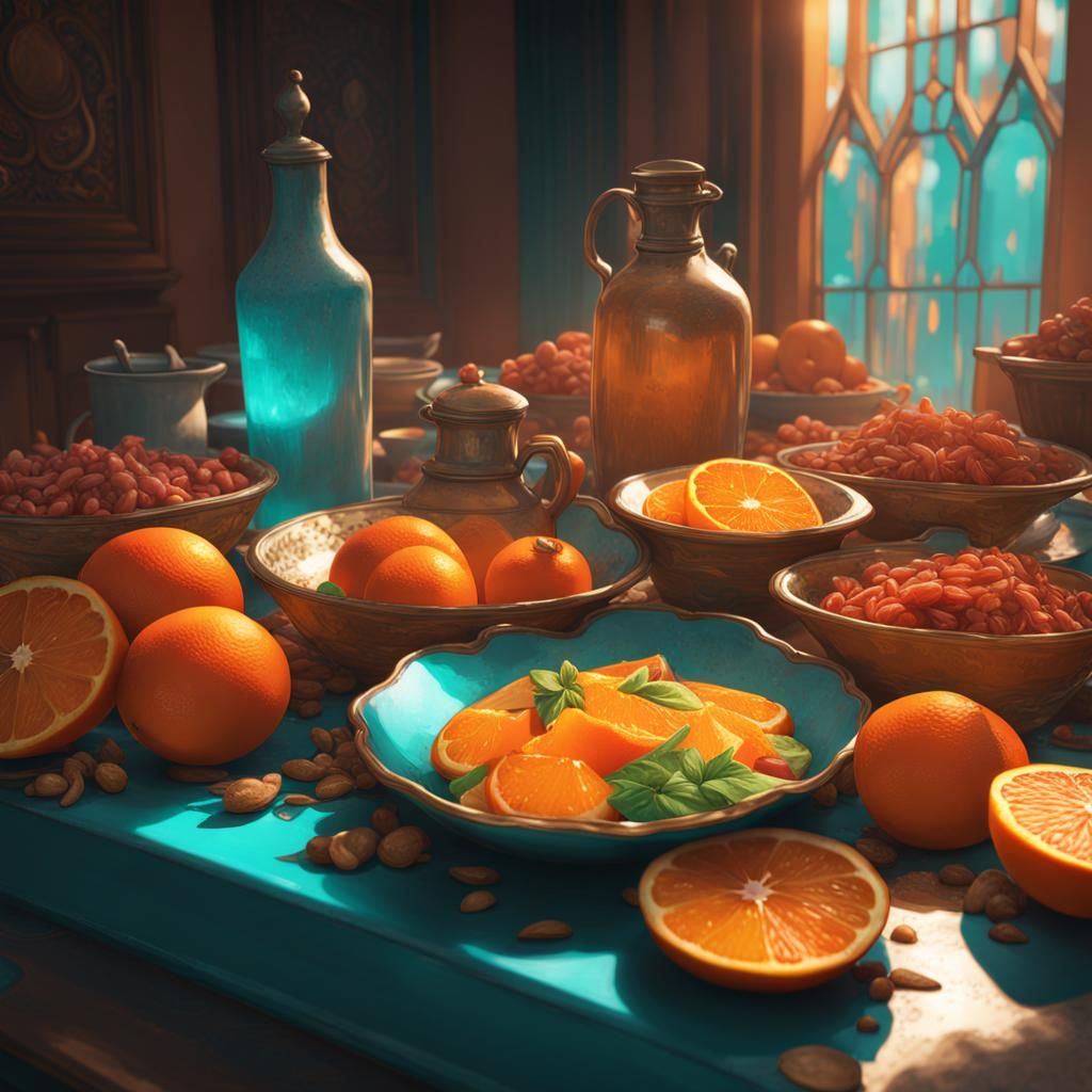 Hyperdetailed Food Still Life in 8K Resolution