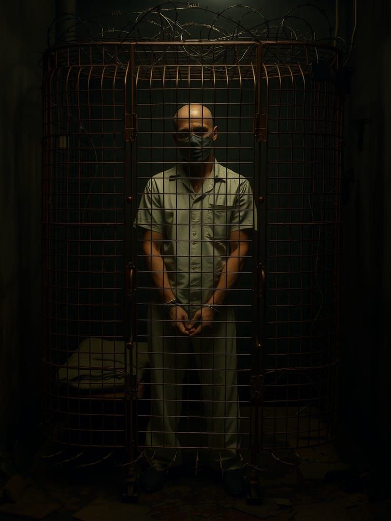 Prisoner in Dark Surrealist Dystopia