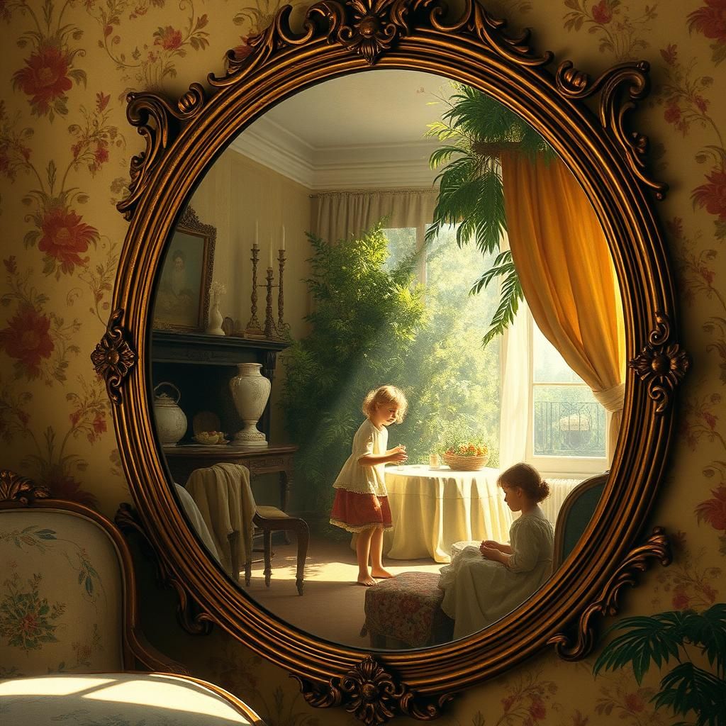 Reflections of Life in Antique Mirror, Classical Style