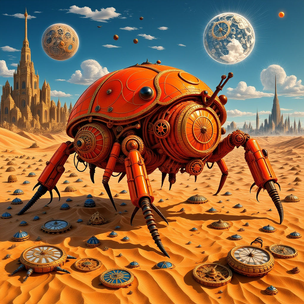 Clockwork Scarabs in Shattered Glass Desert