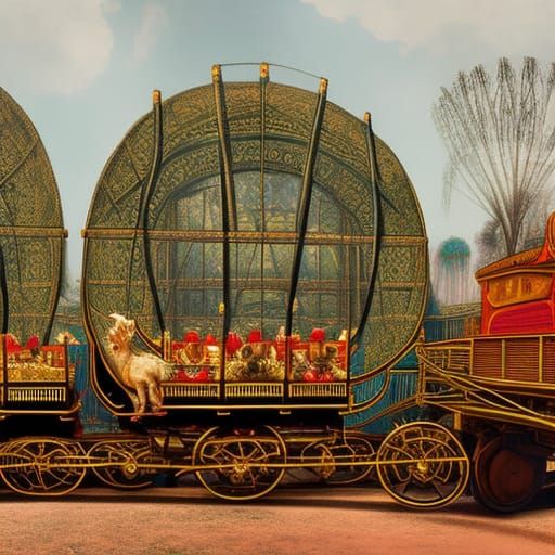 PT Barnum CIRCUS, TRAINS, ANIMAL CAGES