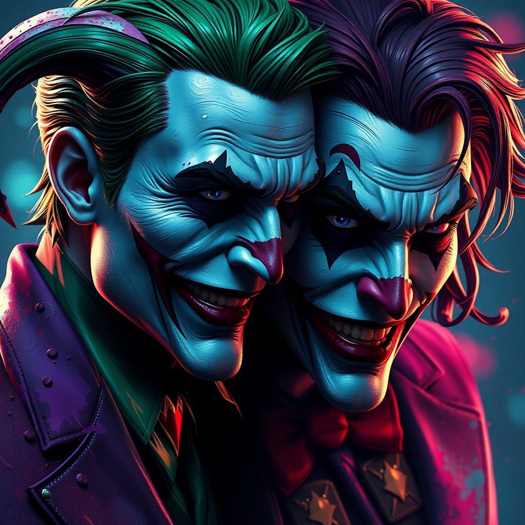 Dynamic Duo: A Cyberpunk-Inspired Mashup of Harley Quinn and...