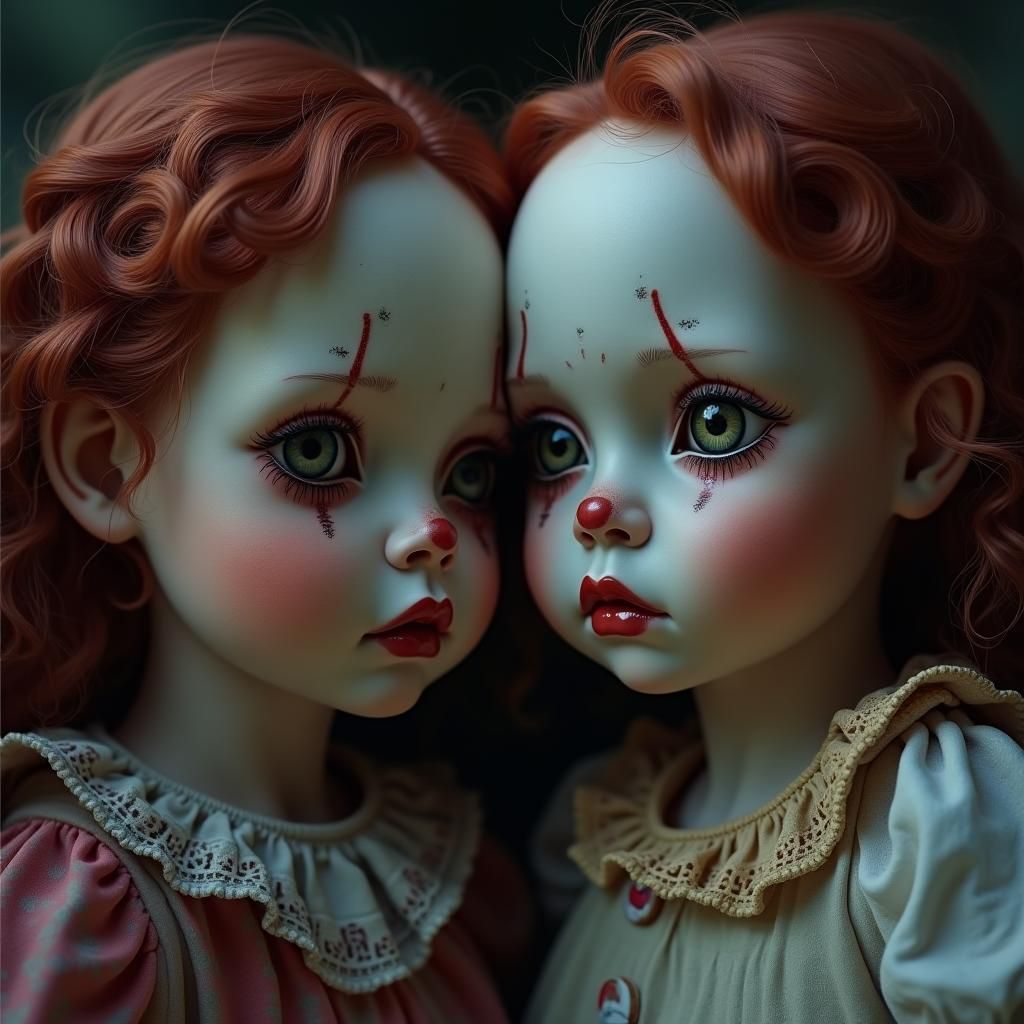 Lamenting Porcelain Dolls Cursed to Eternal Togetherness
