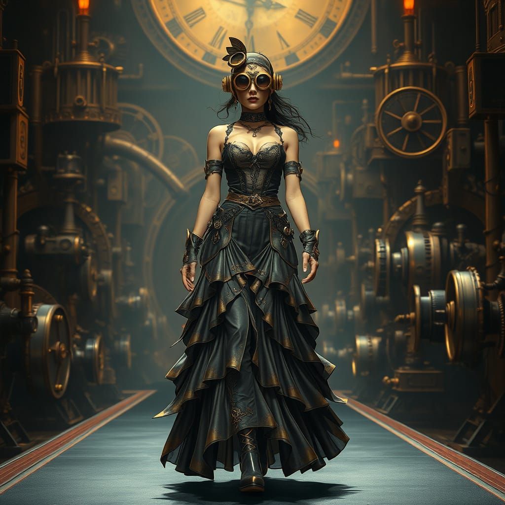 Steampunk Siren Strides the Catwalk