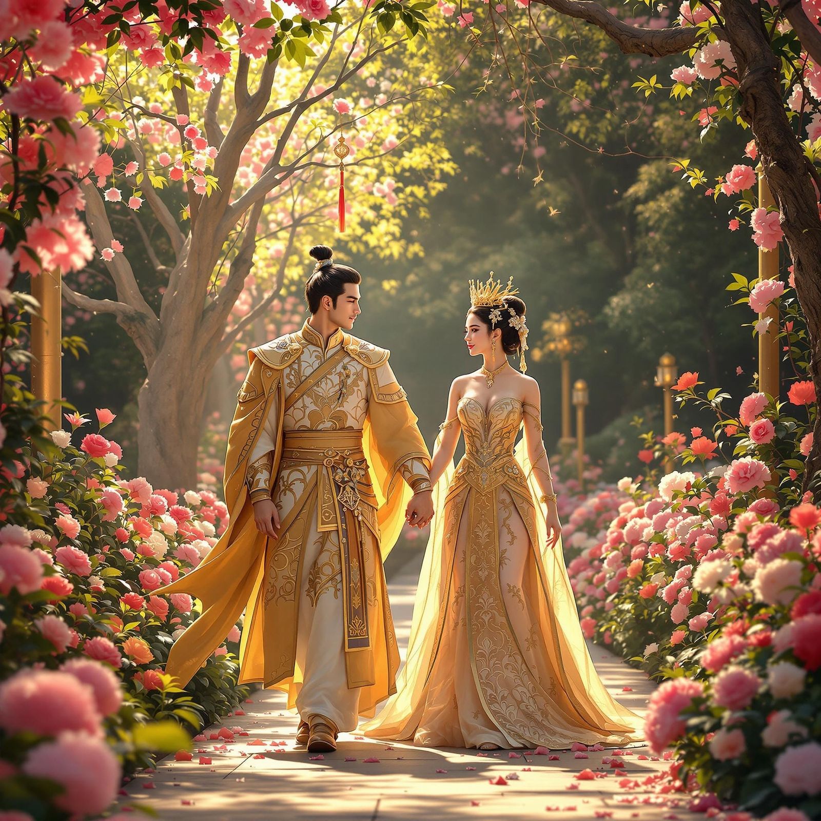 Golden Rulers Stroll through Asiatica Palace Garden