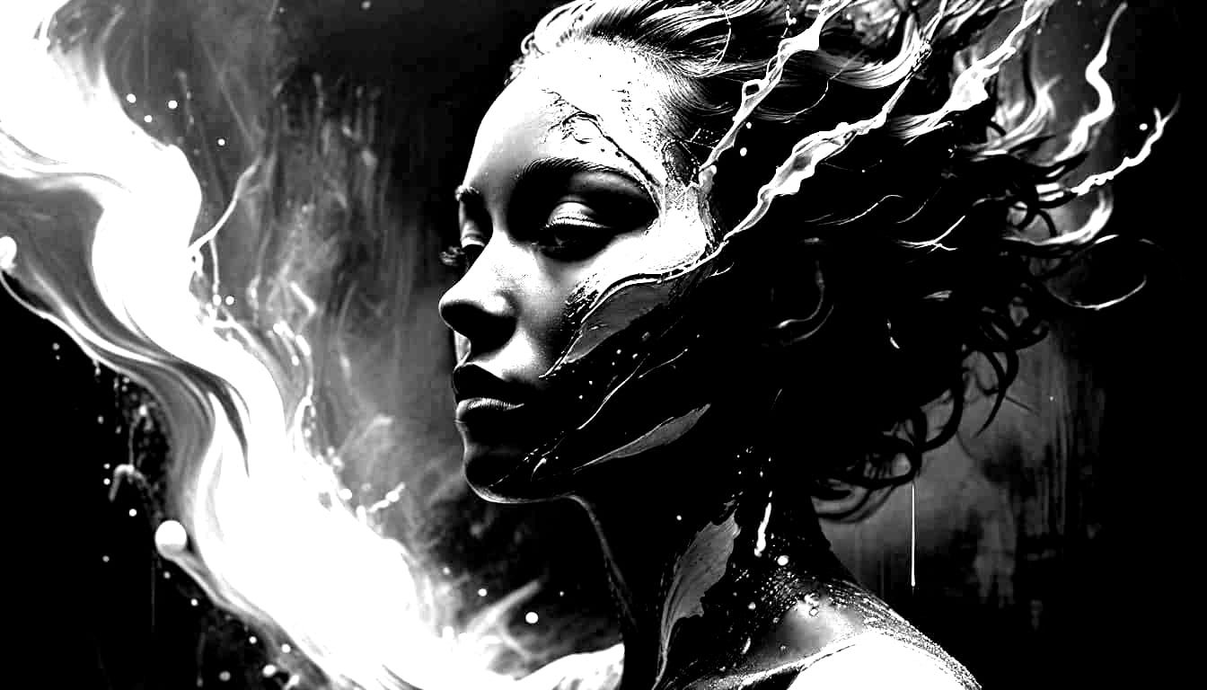 Transcendent Abstract Beauty in Dark Orange and Gold