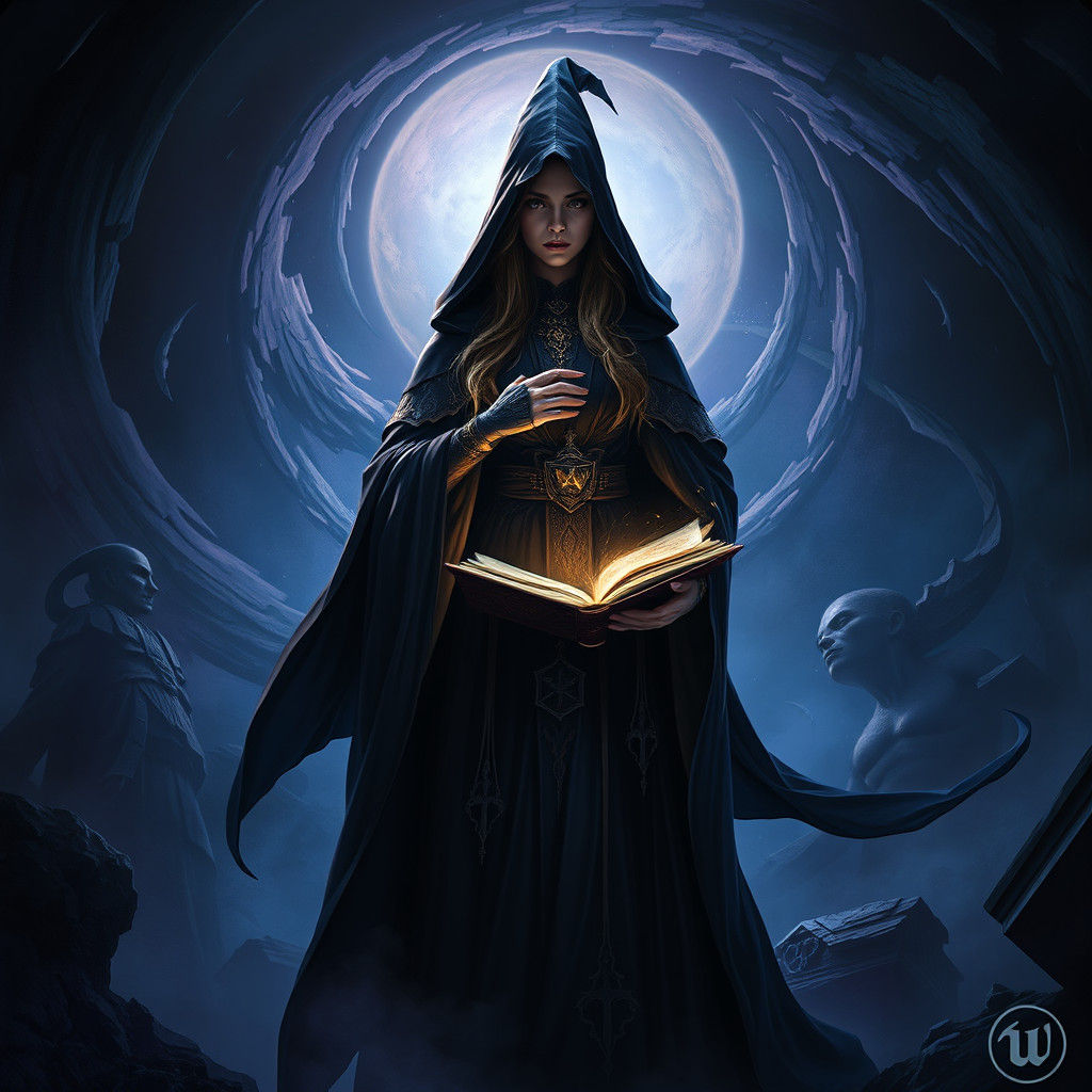 Mystical Dark Witch in Ethereal Fantasy Art