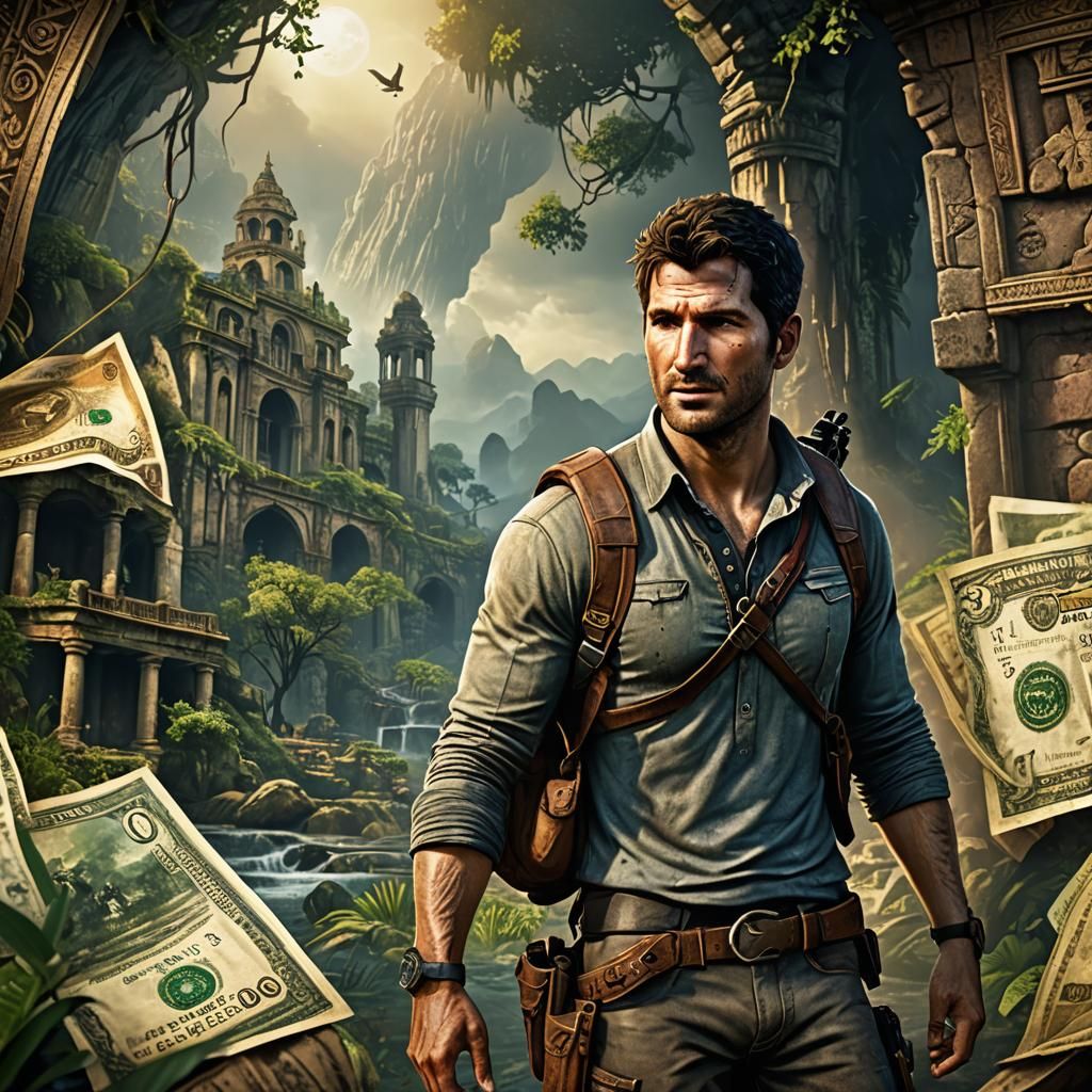 Nathan Drake Art Banknote in Detailed Matte Painting