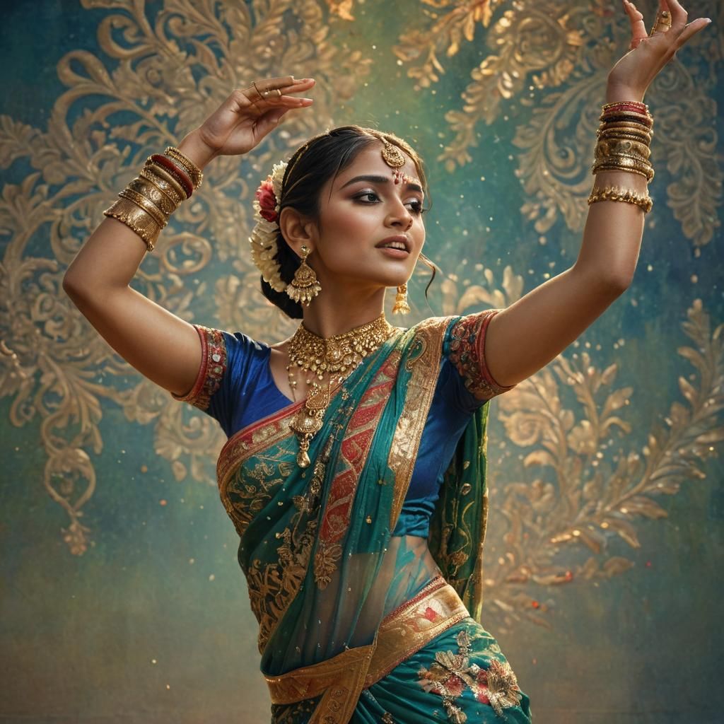 Indian Dancer in Hyperrealistic Concept Art