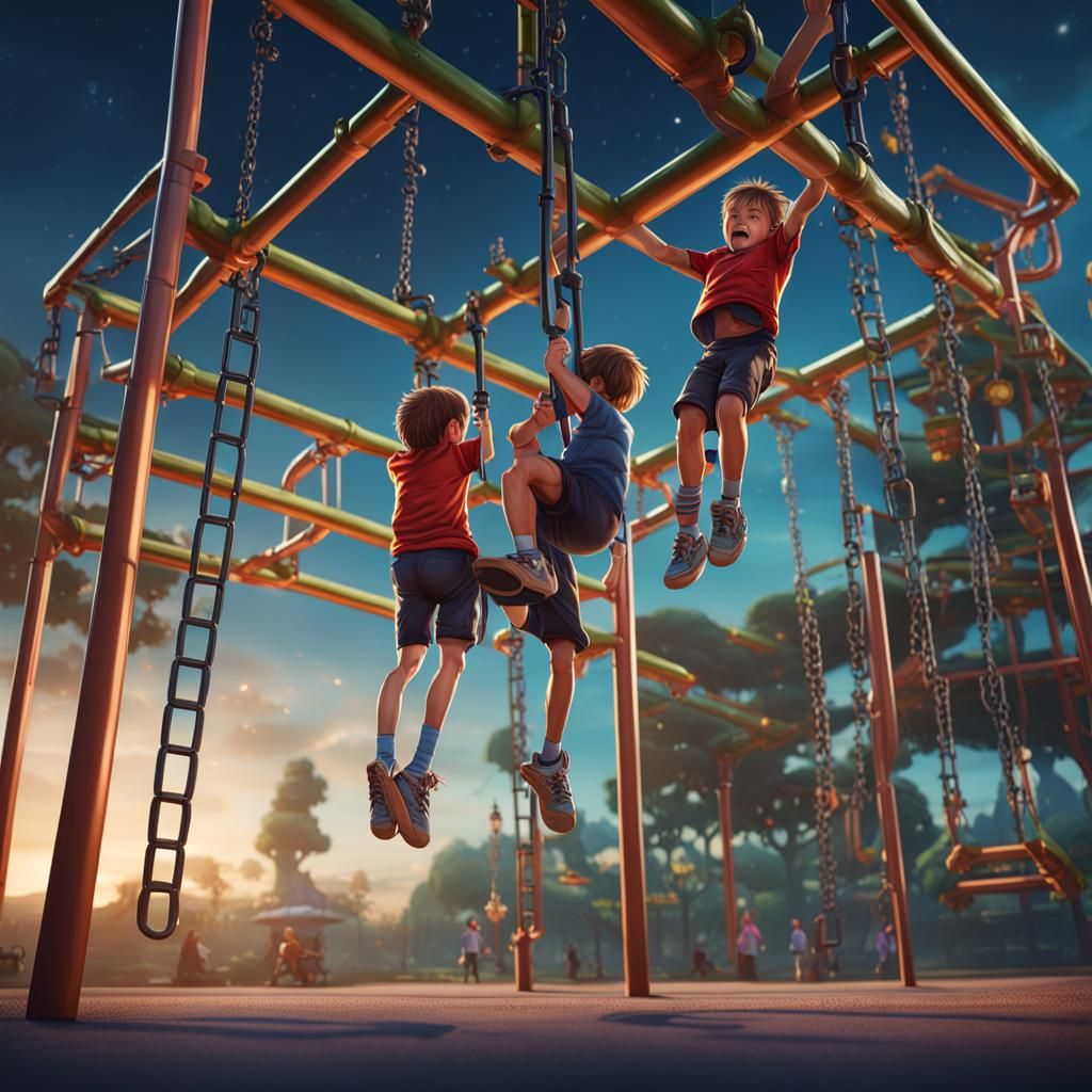 Children Play Upside Down: Fantasy Concept Art