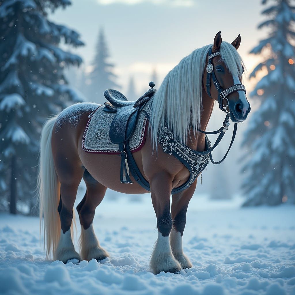 Winter Wonder Horse: A Magical Christmas Scene