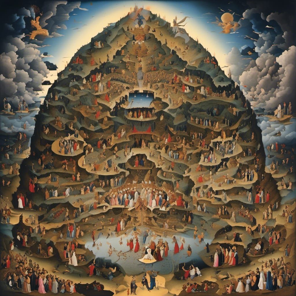 Surreal Dark Heartscape in Cel-Shaded Style