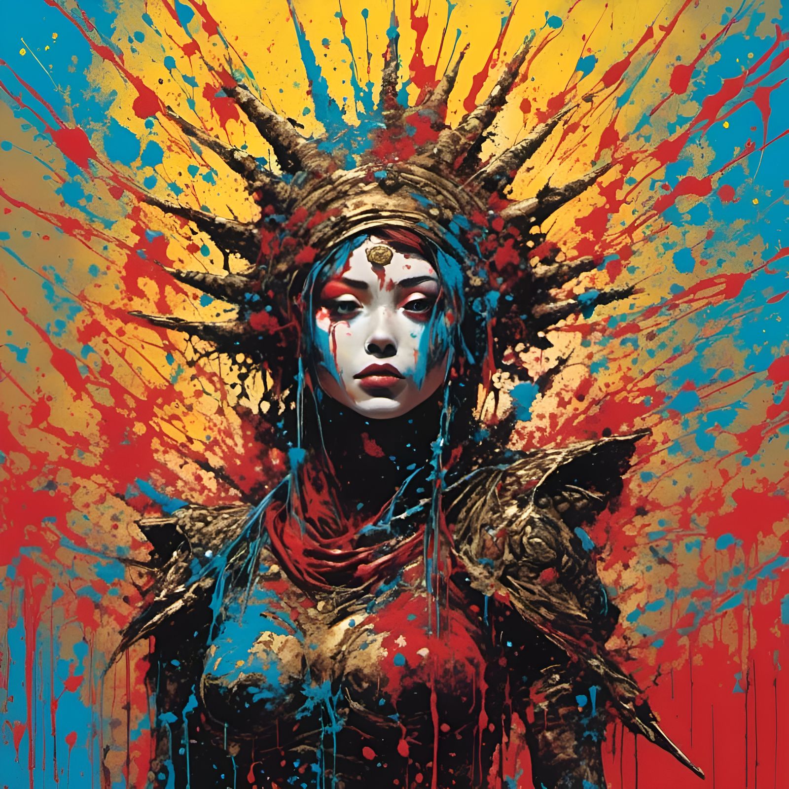 Graffiti Queen: Crisp 8K Splatter Art