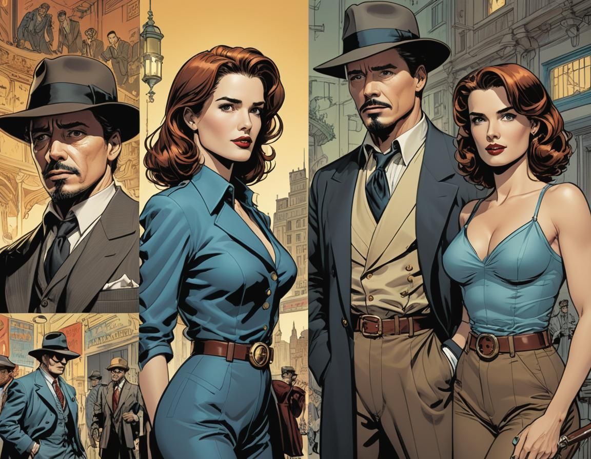 1940s Adventure Comic Book Page in Classic Style