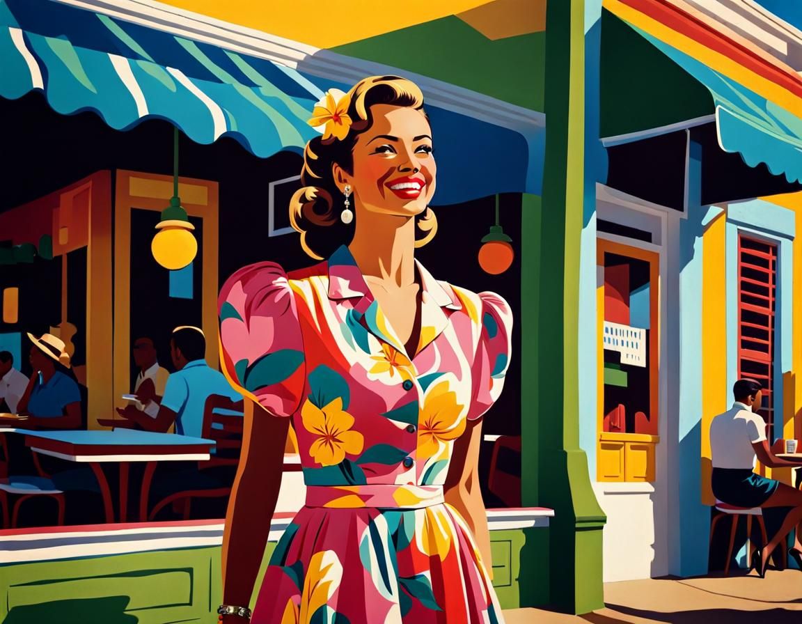 Retro Travel Poster: Woman in Little Havana