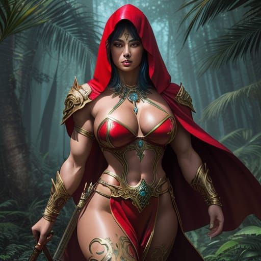 Majestic Amazonian Warrior in Epic Fantasy Art