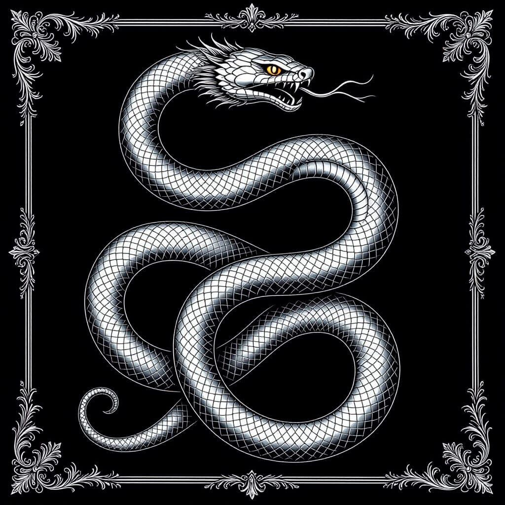 Silver Viper Flag Graphic Illustration Style