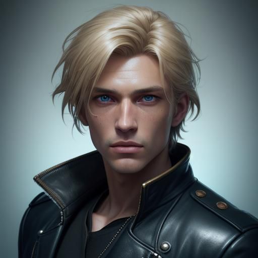 Boy with Ocean Eyes in Leather Jacket