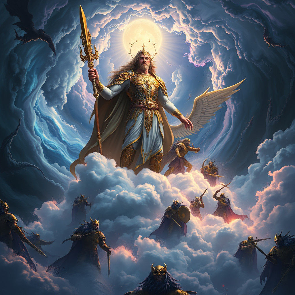 Jupiter Commands Celestial Army in Fantasy Concept Art