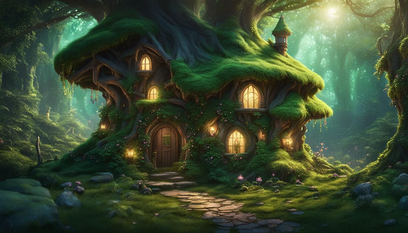 Enchanted Fairy House in Magical Forest