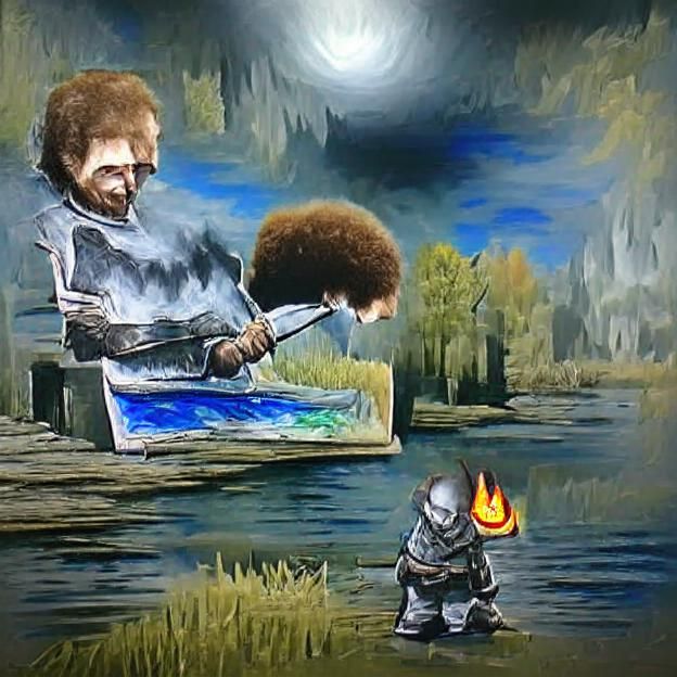 Bob Ross Style Landscape Painting