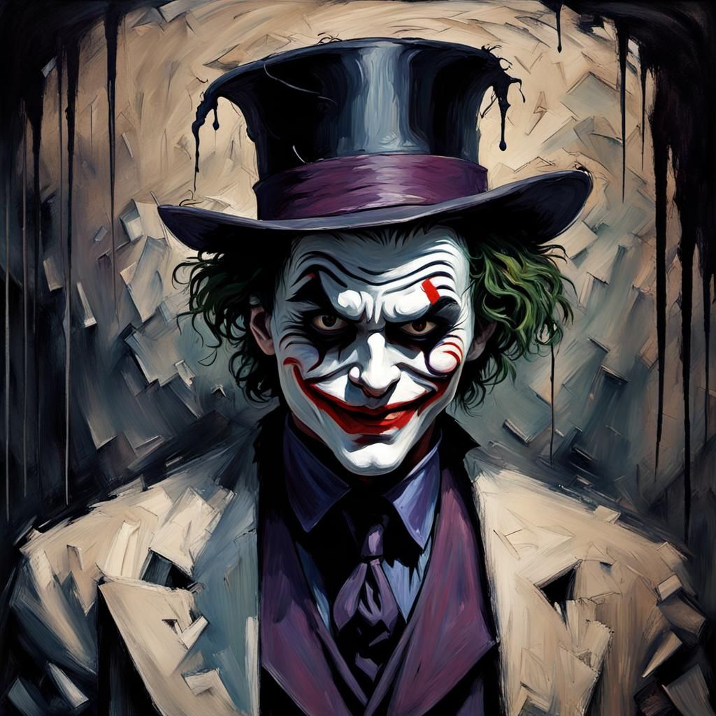 Grotesque Joker in Gothic Impressionist Style