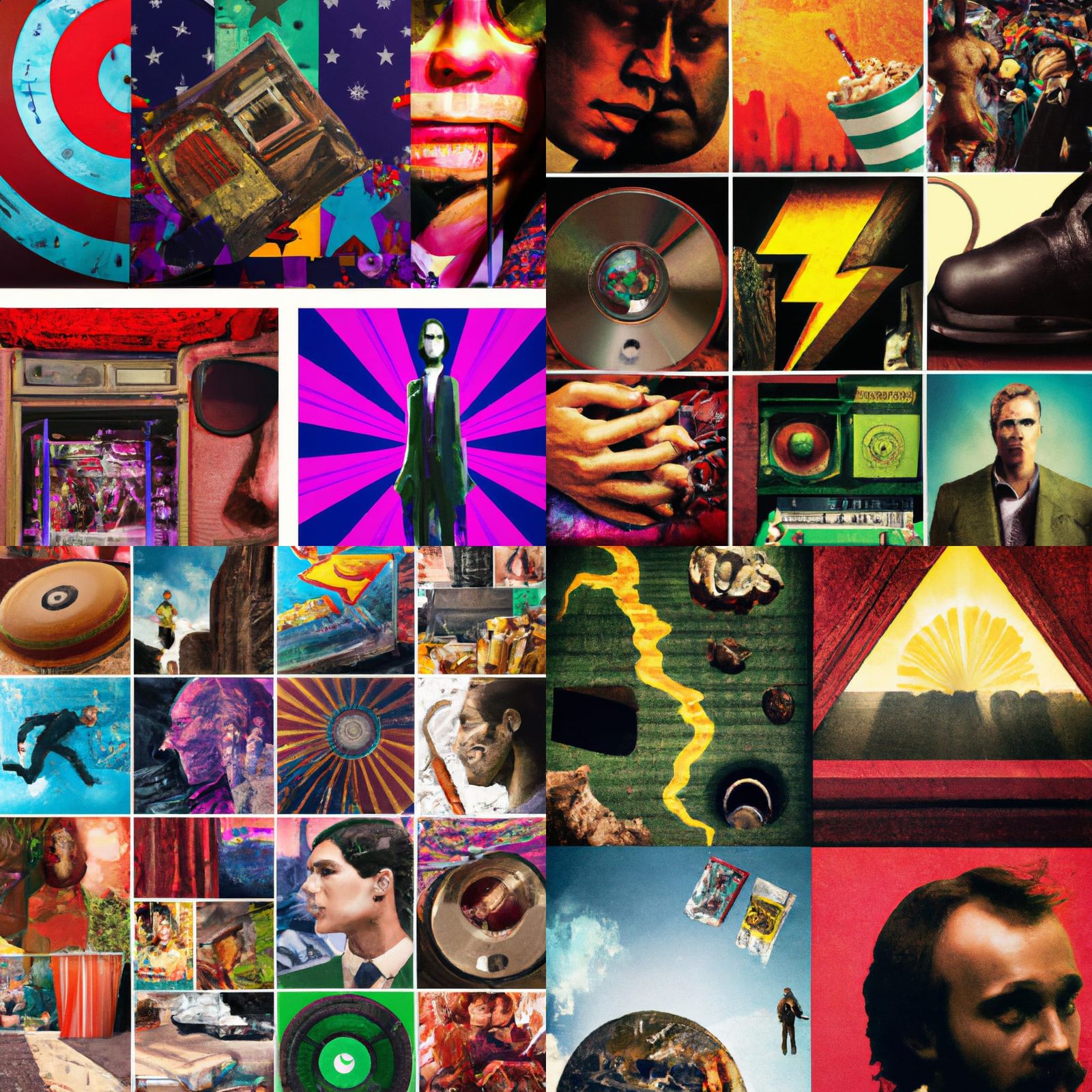 Pop Culture Collage in Hyperrealistic Style