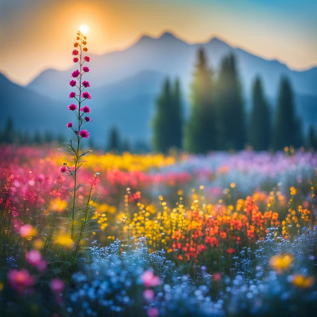 Shining flowers in the middle of nowhere