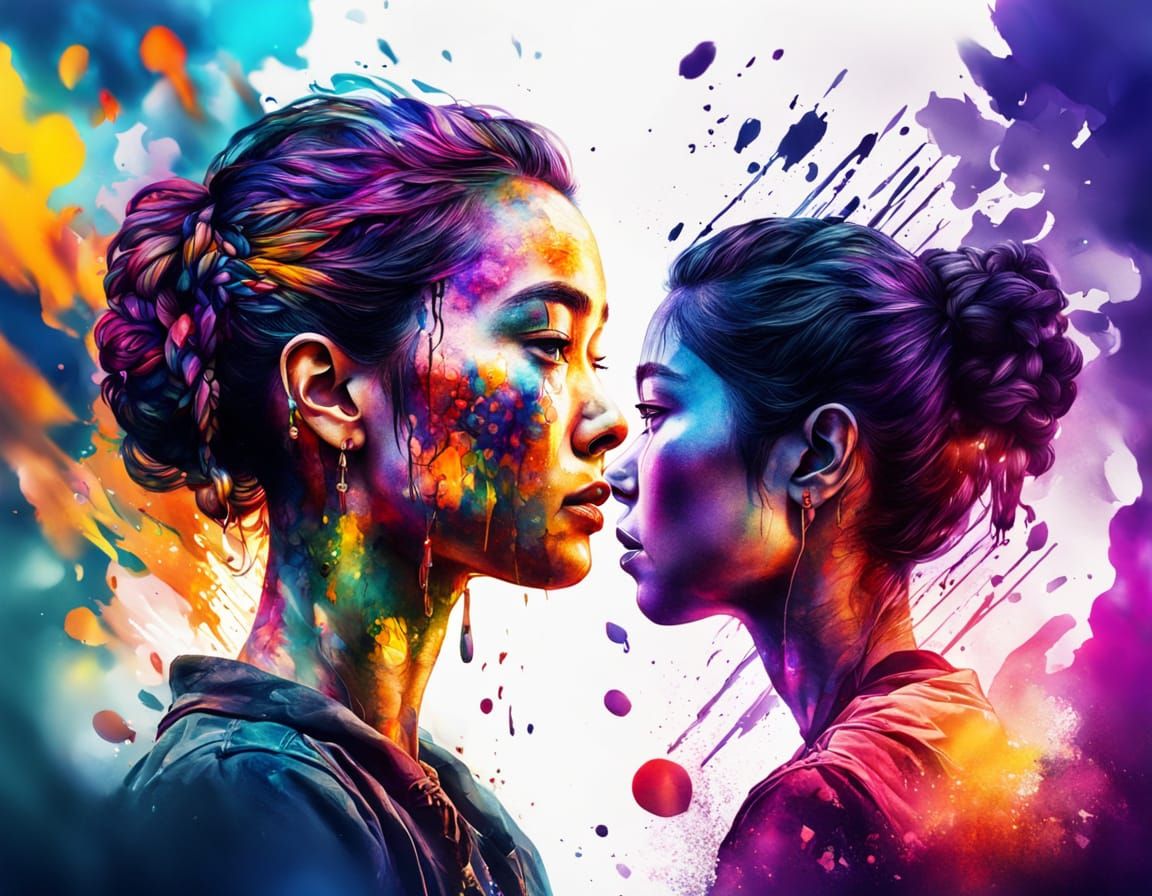 Colorful Detailed Person in Hyperrealistic Splash Art
