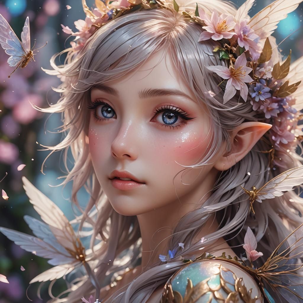 Anime Fairy Portrait with Ethereal Details