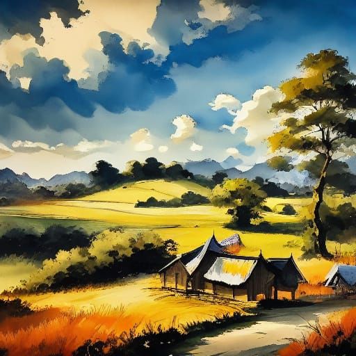 A beautiful countryside landscape <lora:ChinesePainting SD15...