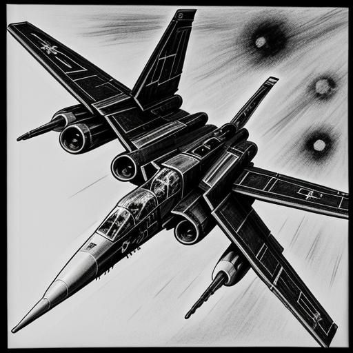 X-Wing Ink Drawing in Anime Comic Style