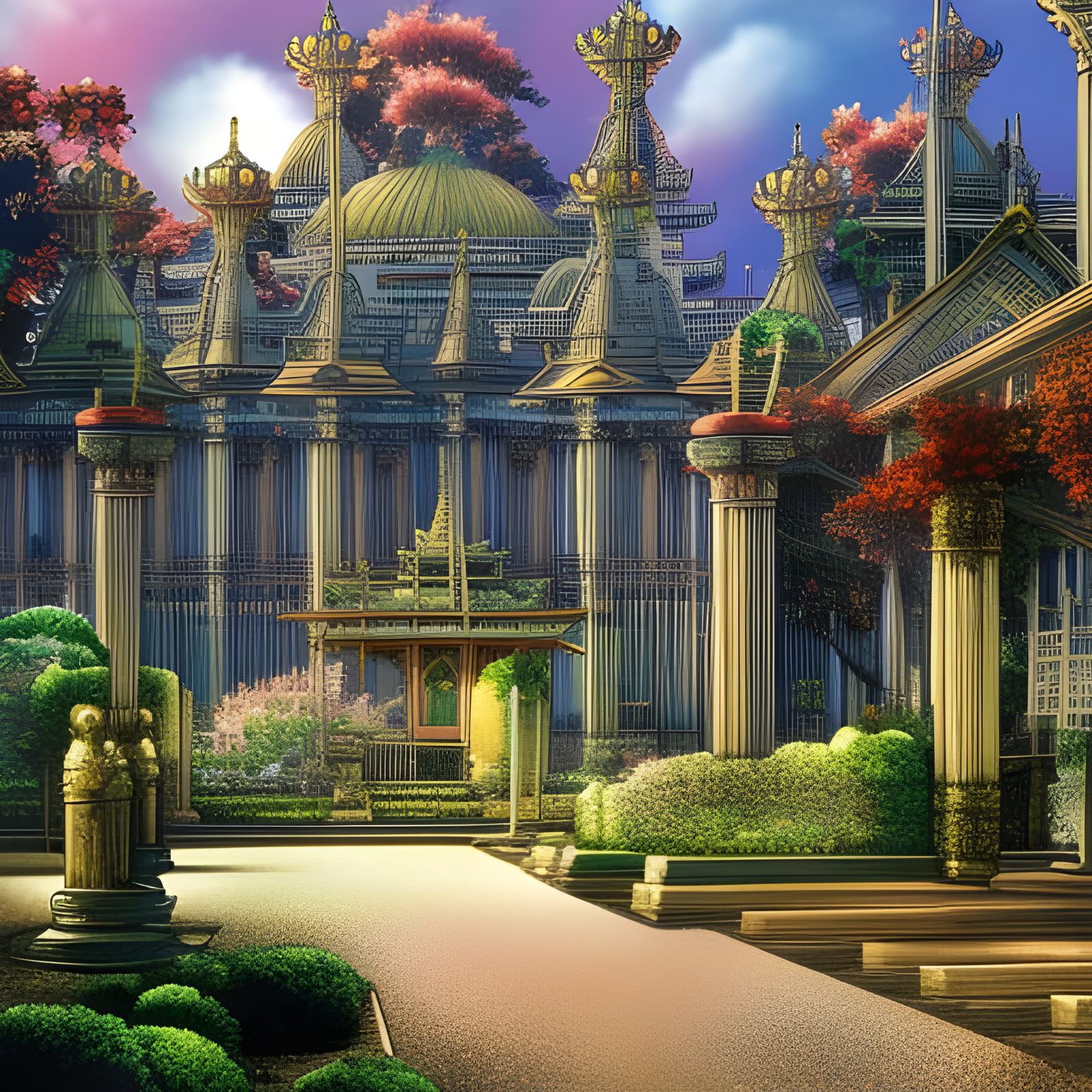 Temple-Palace Gardens: Amano-Inspired Graphic Novel Cover