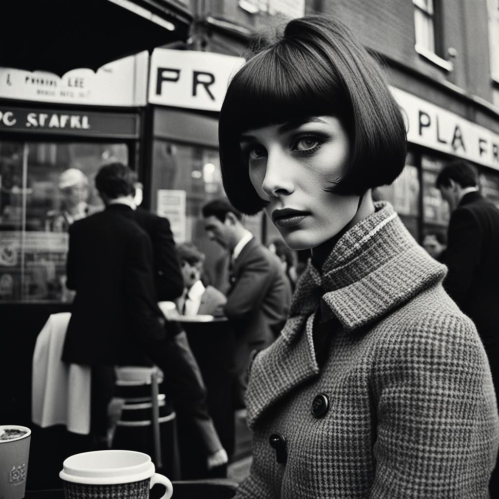 Mod Girl Fashion Photo in Retro Magazine Style