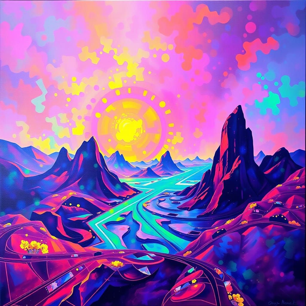 Ethereal Color Field Painting in Iridescent Hues