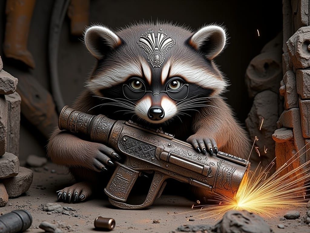 Rocket Raccoon in Cyberpunk Workshop