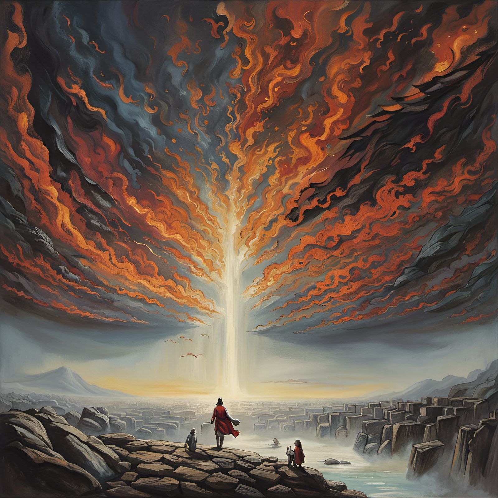 Lucifer's Fall: Ghibli-Style Epic Descent